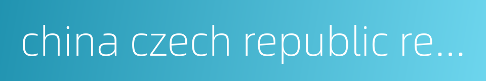 china czech republic relations的同义词