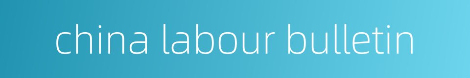 china labour bulletin的同义词
