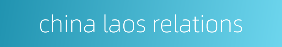 china laos relations的同义词