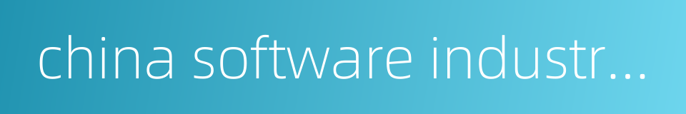 china software industry association的同义词
