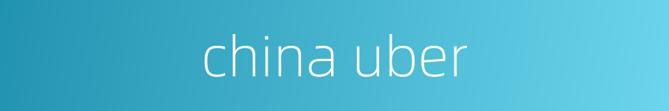 china uber的同义词