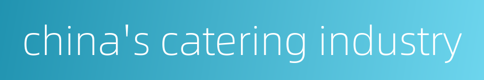 china's catering industry的同义词