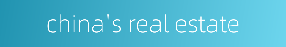 china's real estate的同义词