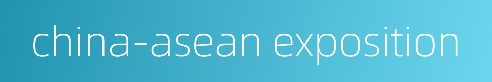 china-asean exposition的同义词