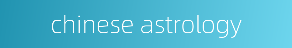 chinese astrology的同义词