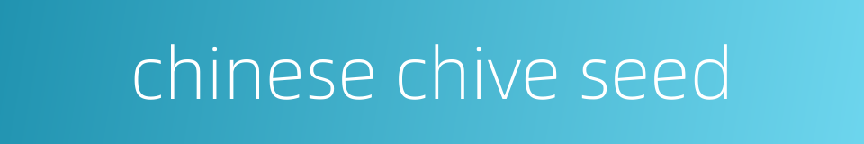 chinese chive seed的同义词