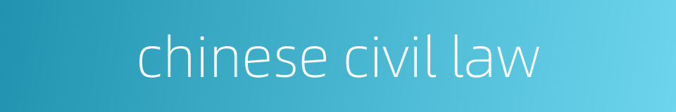 chinese civil law的同义词