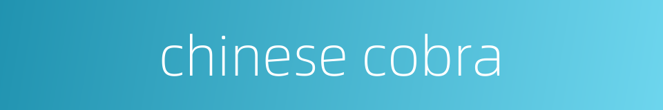 chinese cobra的同义词