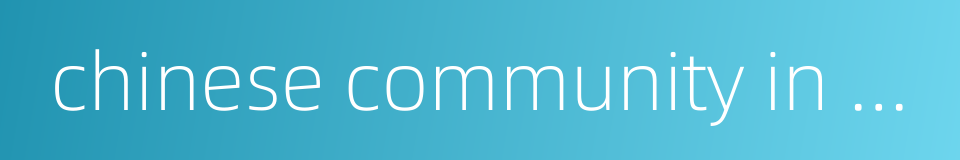 chinese community in myanmar的同义词