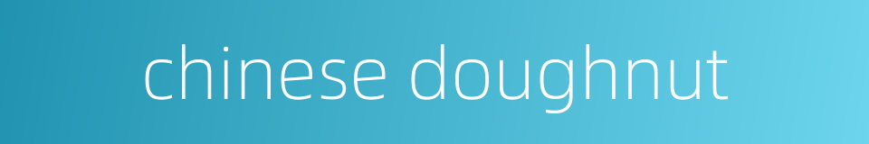 chinese doughnut的同义词