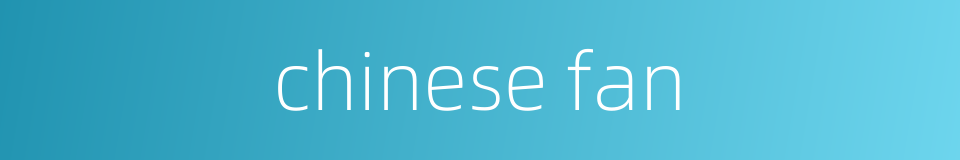 chinese fan的同义词