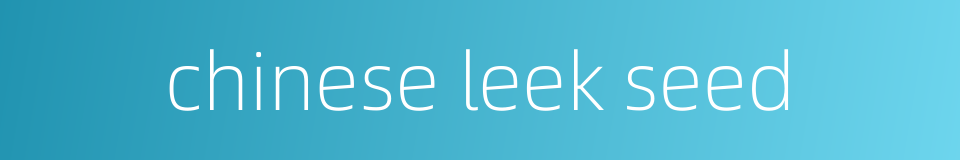 chinese leek seed的同义词