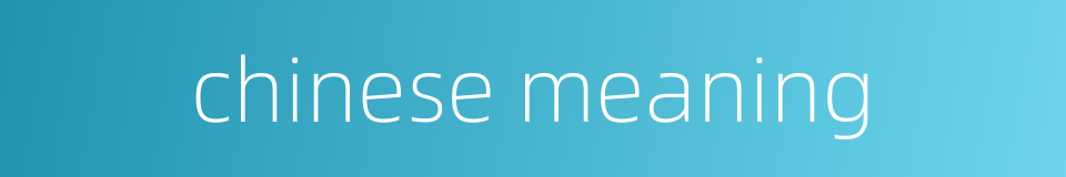 chinese meaning的同义词