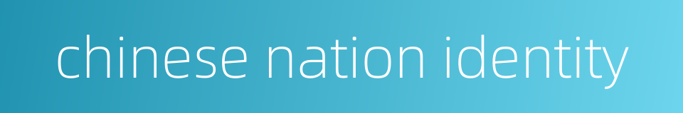chinese nation identity的同义词