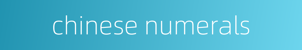 chinese numerals的同义词