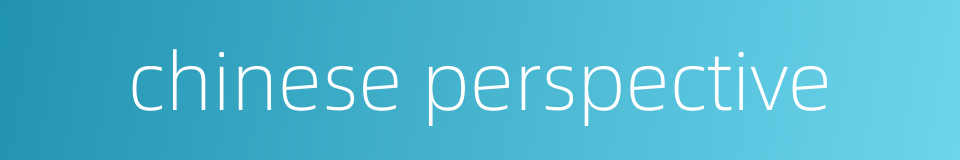 chinese perspective的同义词