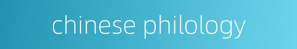 chinese philology的同义词