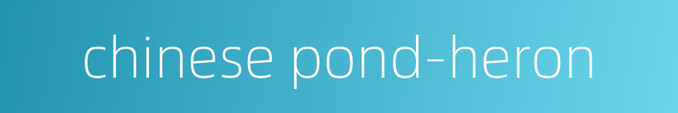 chinese pond-heron的同义词