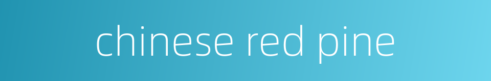 chinese red pine的同义词