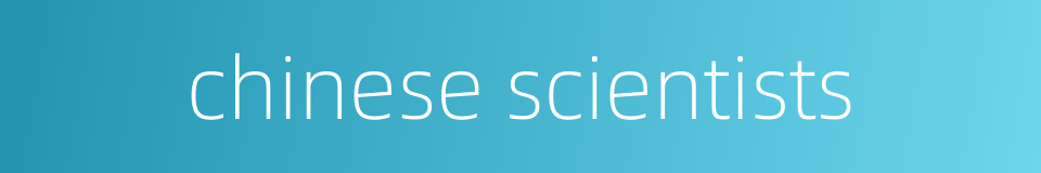 chinese scientists的同义词