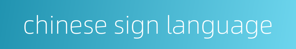 chinese sign language的同义词