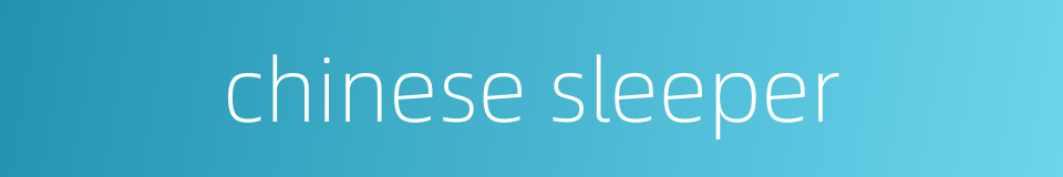 chinese sleeper的同义词