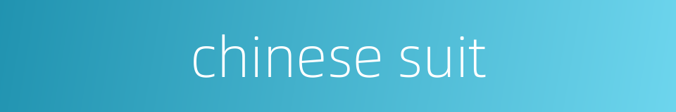 chinese suit的同义词