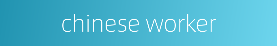 chinese worker的同义词