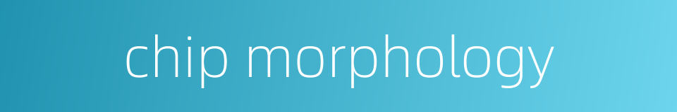 chip morphology的同义词