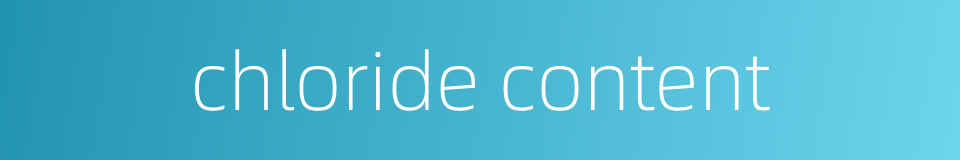 chloride content的同义词