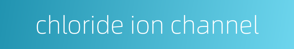 chloride ion channel的同义词