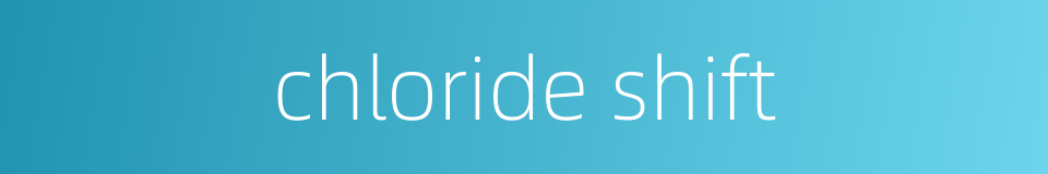 chloride shift的同义词