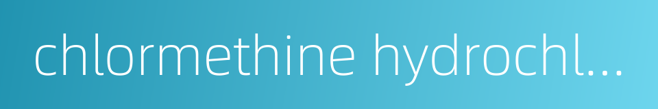 chlormethine hydrochloride的同义词