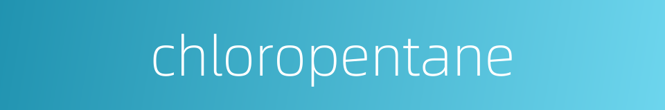 chloropentane的同义词