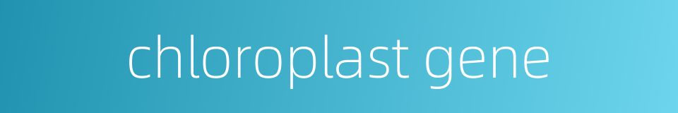 chloroplast gene的同义词