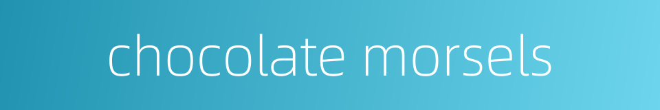 chocolate morsels的同义词