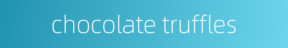 chocolate truffles的同义词