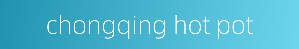 chongqing hot pot的同义词