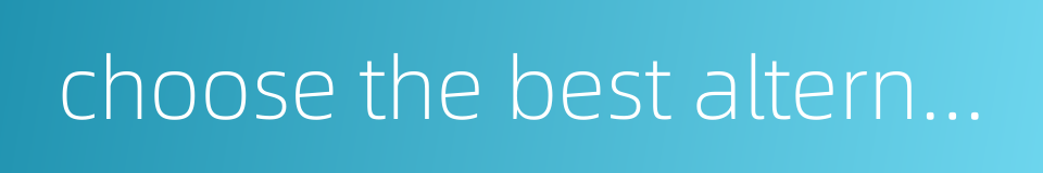 choose the best alternatives的同义词