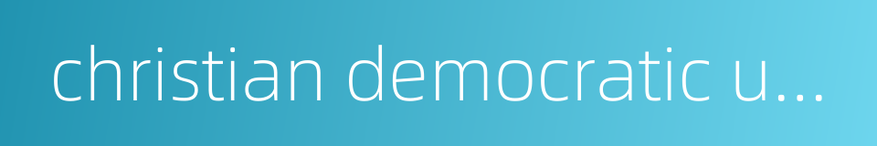 christian democratic union的同义词