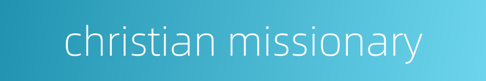 christian missionary的同义词