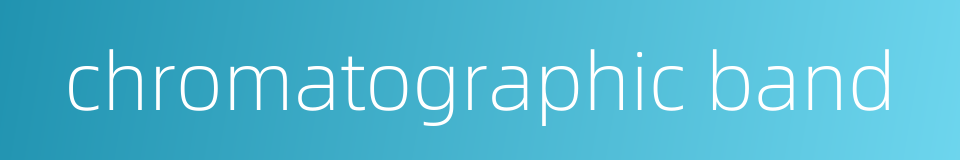 chromatographic band的同义词