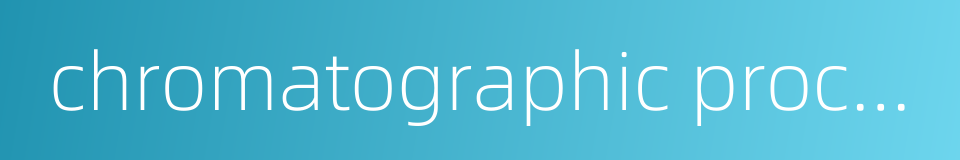 chromatographic process的同义词