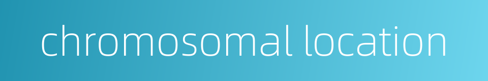 chromosomal location的同义词