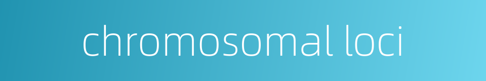 chromosomal loci的同义词