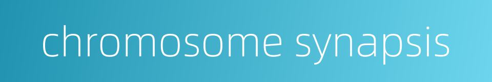 chromosome synapsis的同义词