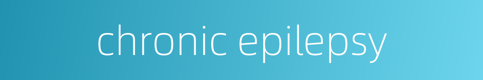 chronic epilepsy的同义词