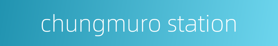 chungmuro station的同义词