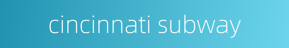 cincinnati subway的同义词