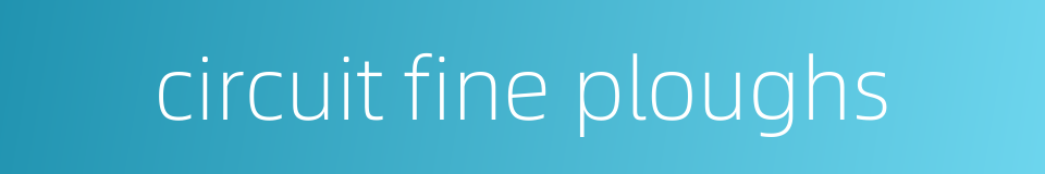 circuit fine ploughs的同义词
